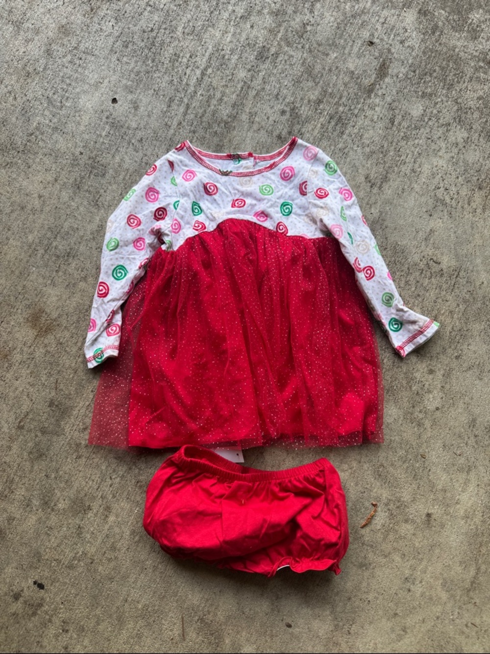 Good Lad Red and White Sparkle Tulle Dress Set